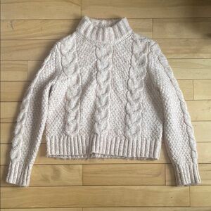 American Eagle Outfitters Pink Cropped Cowl Neck Sweater